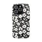 Floral Noir Tough Phone Case — Black & White Flower Protective Cover