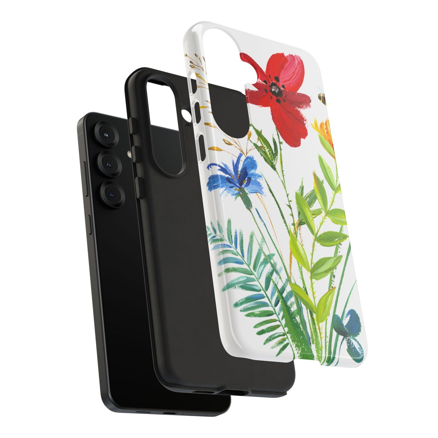 Floral Watercolor Tough Phone Case — Wildflower Bouquet Protective Cover