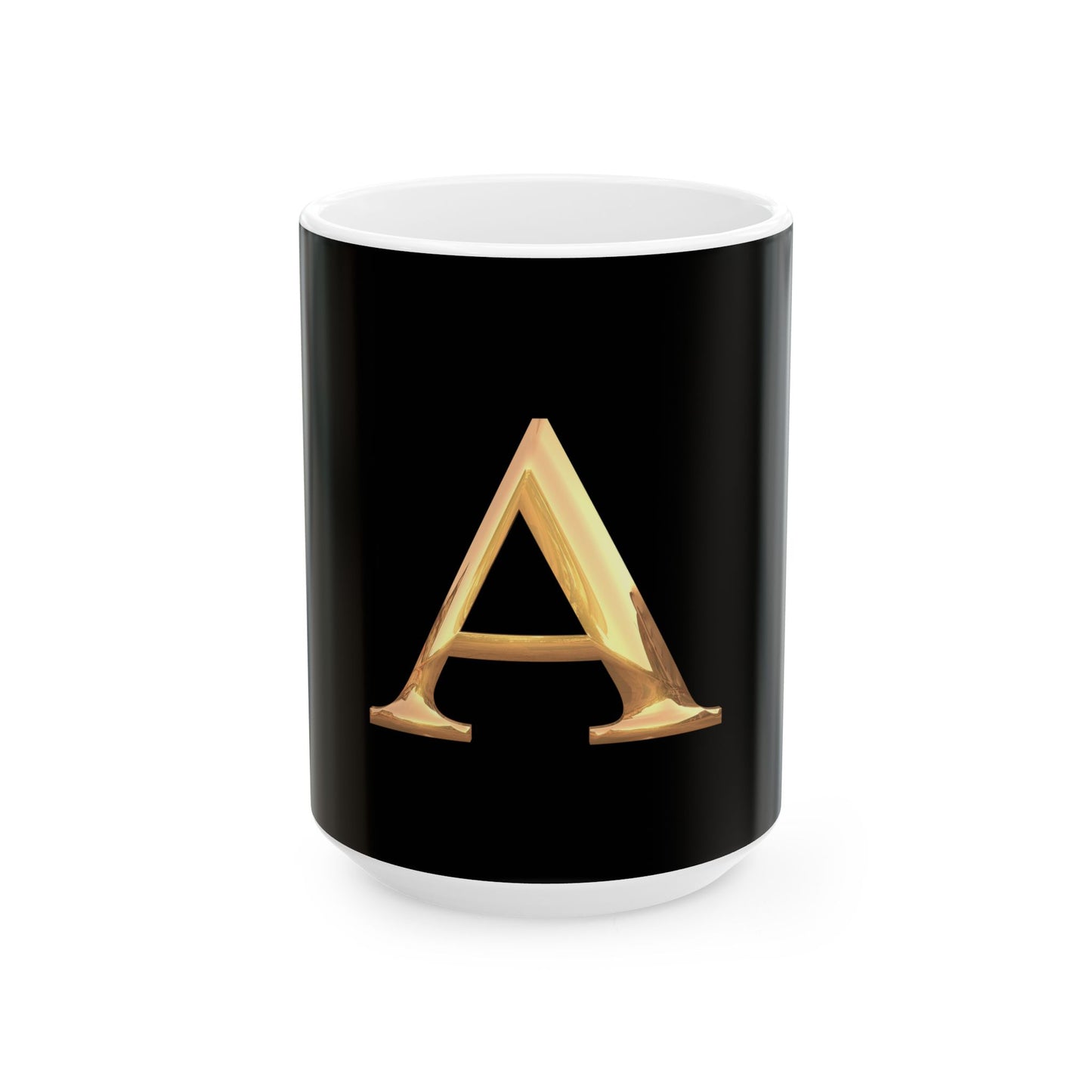 Elegant Personalized Ceramic Mug with Initial, Custom Coffee Cup, Unique Gift for Her, Stylish Kitchen Decor, Monogrammed Drinkware