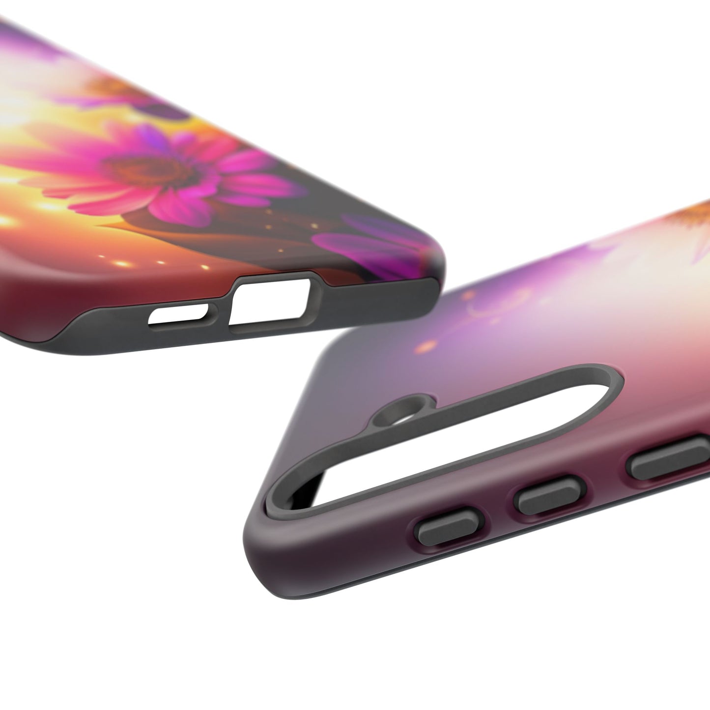 Floral Moonlight Phone Case – Purple Daisy Protective Cover