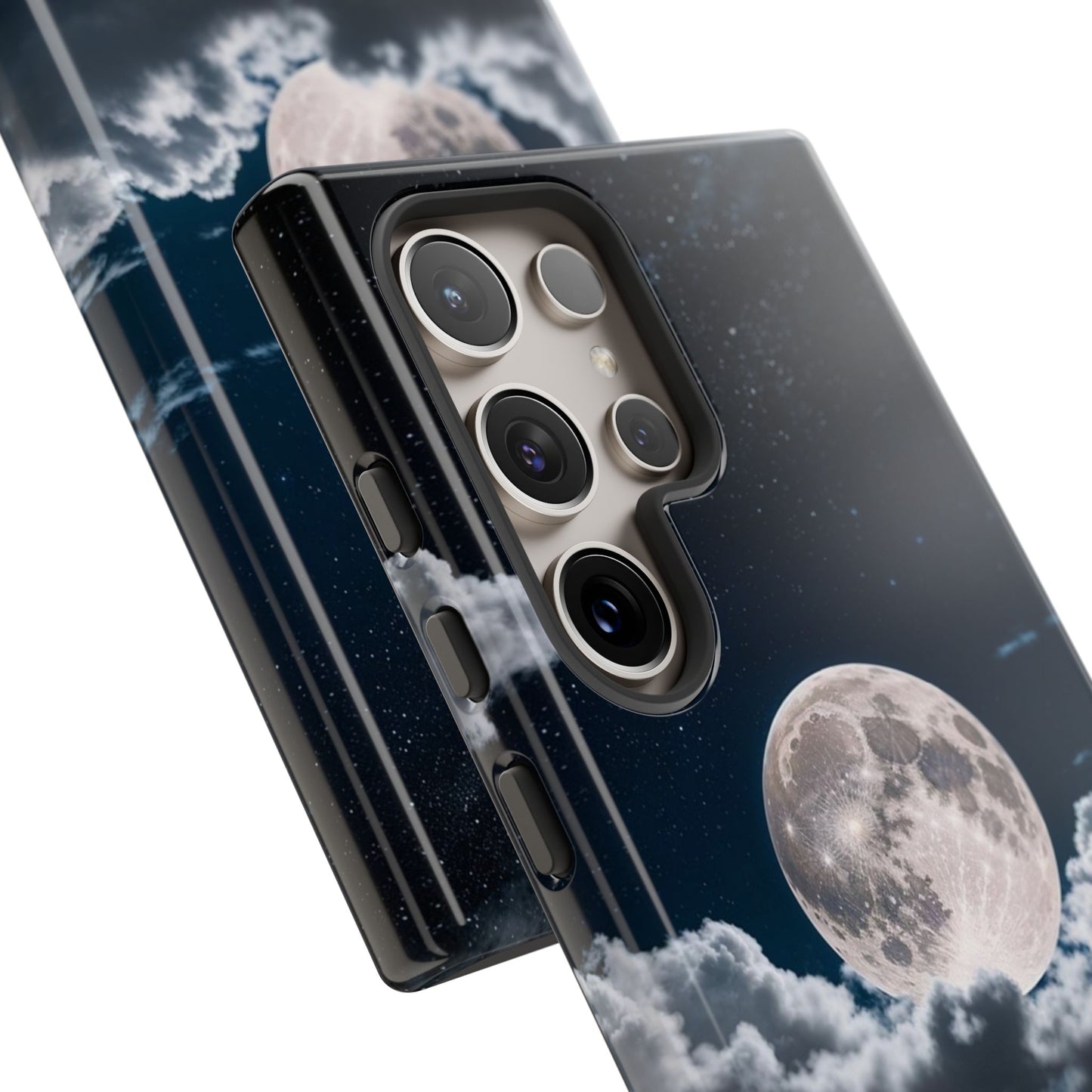 Moonlit Reflection Phone Case — Night Sky Moon & Clouds Tough Case