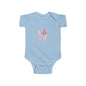 Baby Bodysuit - Pink "LOVE" Floral Design Infant Onesie