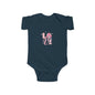 Baby Bodysuit - Pink "LOVE" Floral Design Infant Onesie