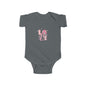 Baby Bodysuit - Pink "LOVE" Floral Design Infant Onesie