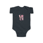 Baby Bodysuit - Pink "LOVE" Floral Design Infant Onesie