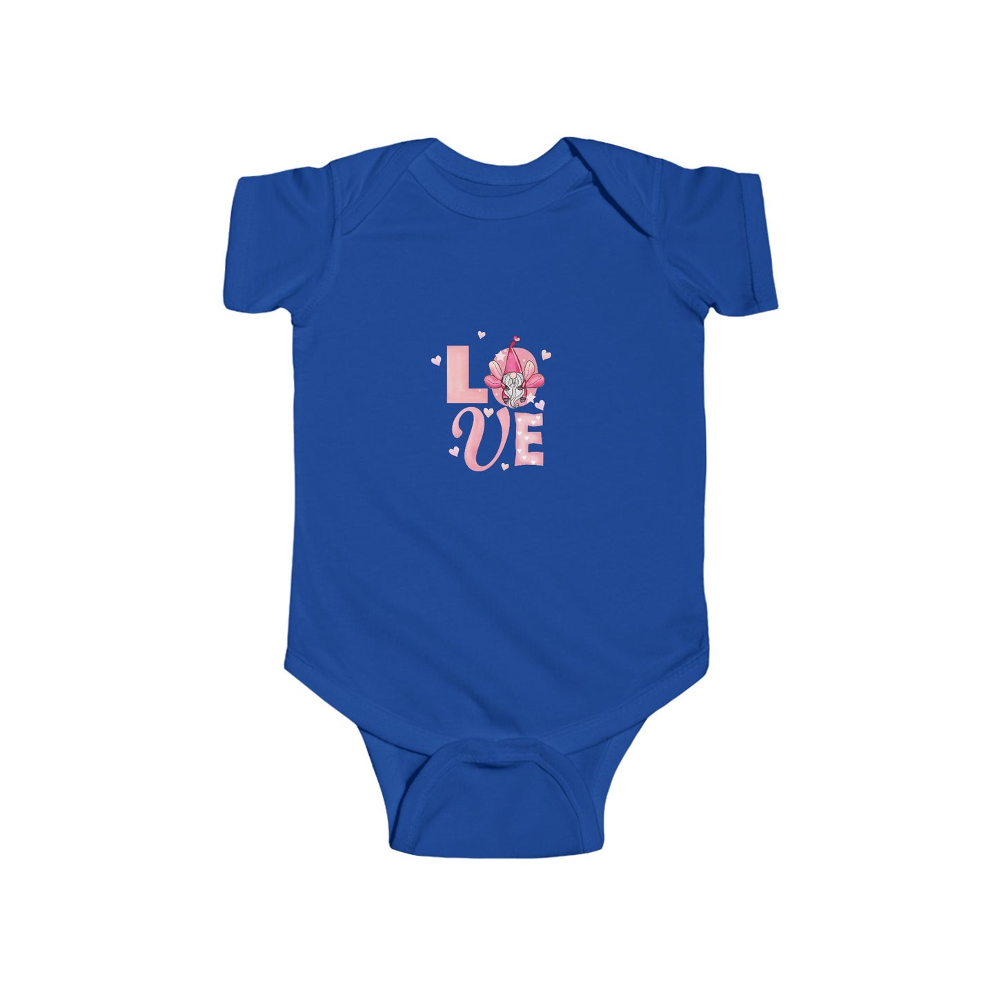Baby Bodysuit - Pink "LOVE" Floral Design Infant Onesie