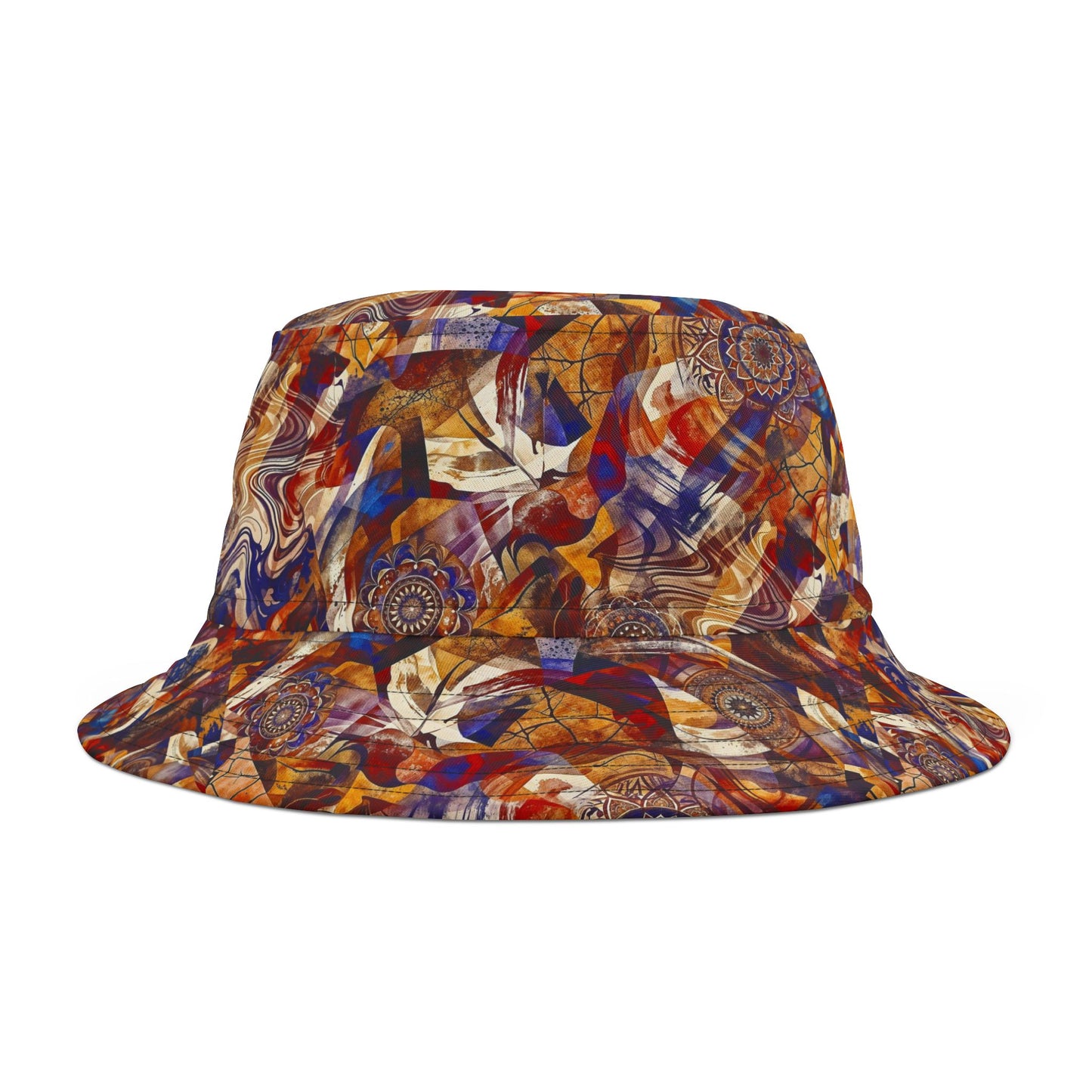 Abstract Autumn Swirl Bucket Hat — Colorful Psychedelic All-Over-Print