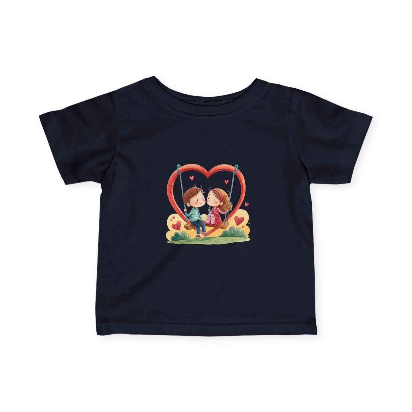 Infant Tee — Cute Heart Kids Valentine Design