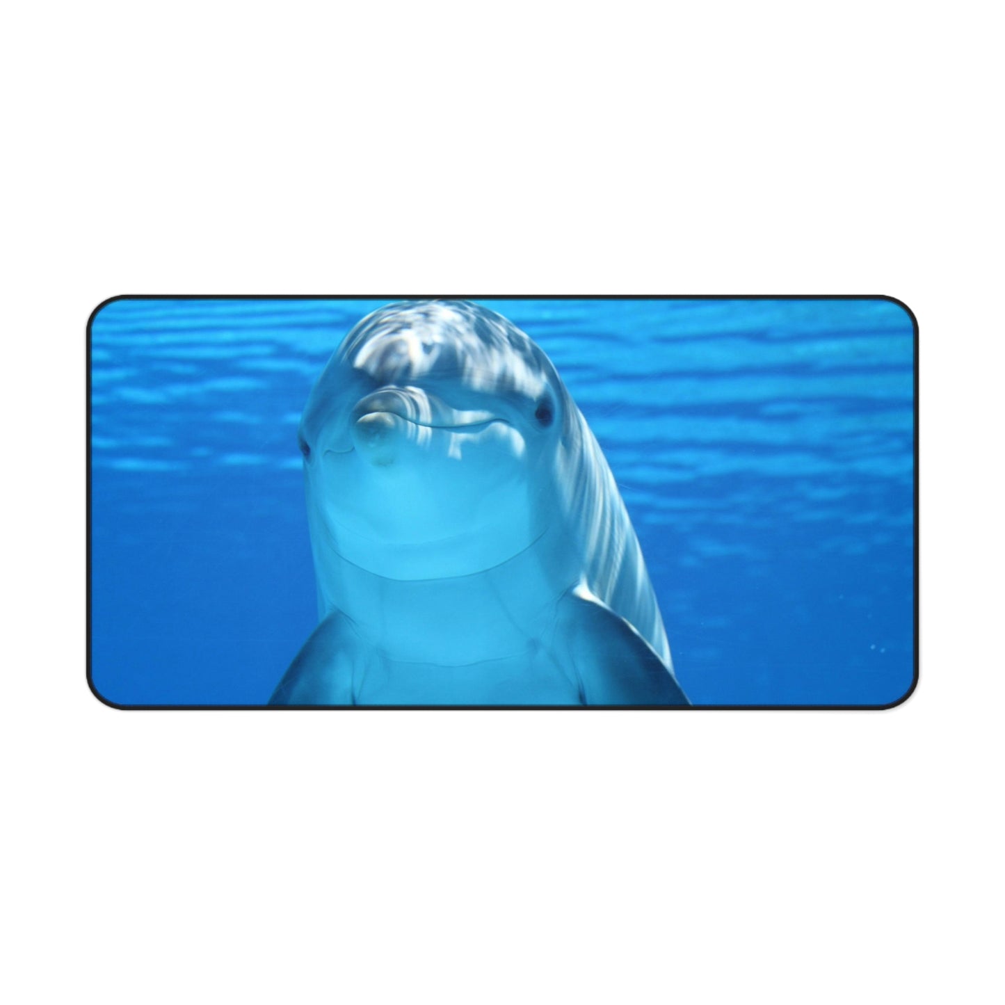 Dolphin Desk Mat — Playful Ocean Blue Mouse Pad