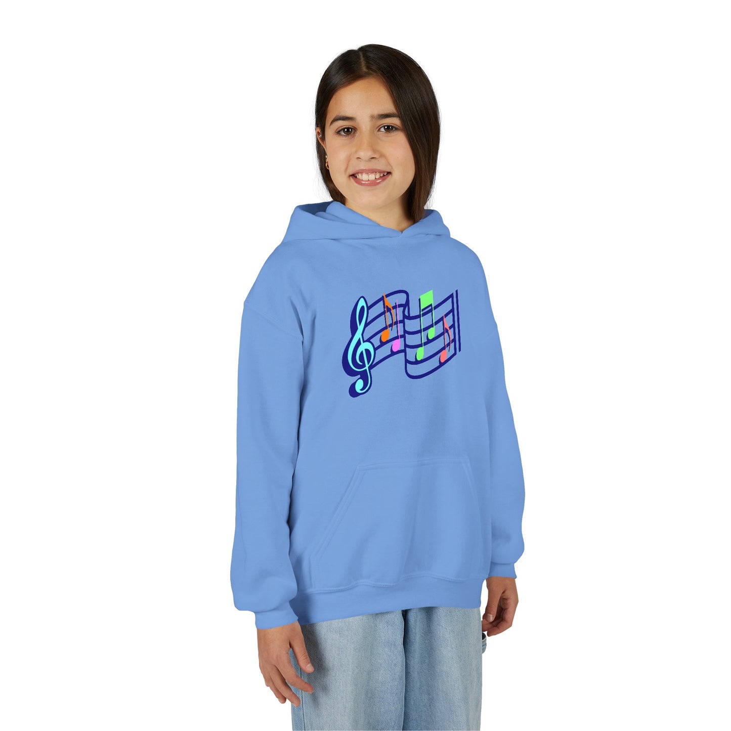 Kids Music Notes Hoodie — Colorful Treble Clef & Sheet Music Sweatshirt