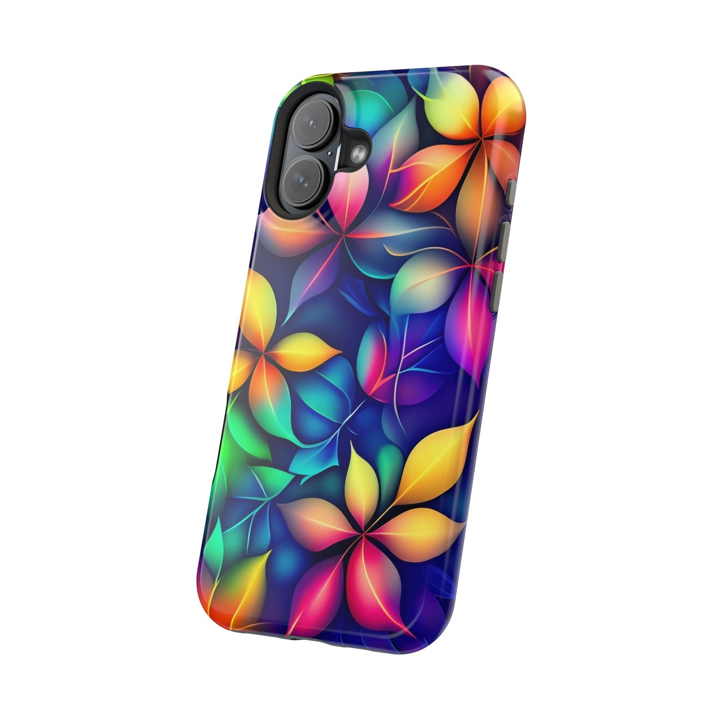 Floral Prism Magnetic Impact-Resistant Phone Case — Colorful Gradient Petal Design