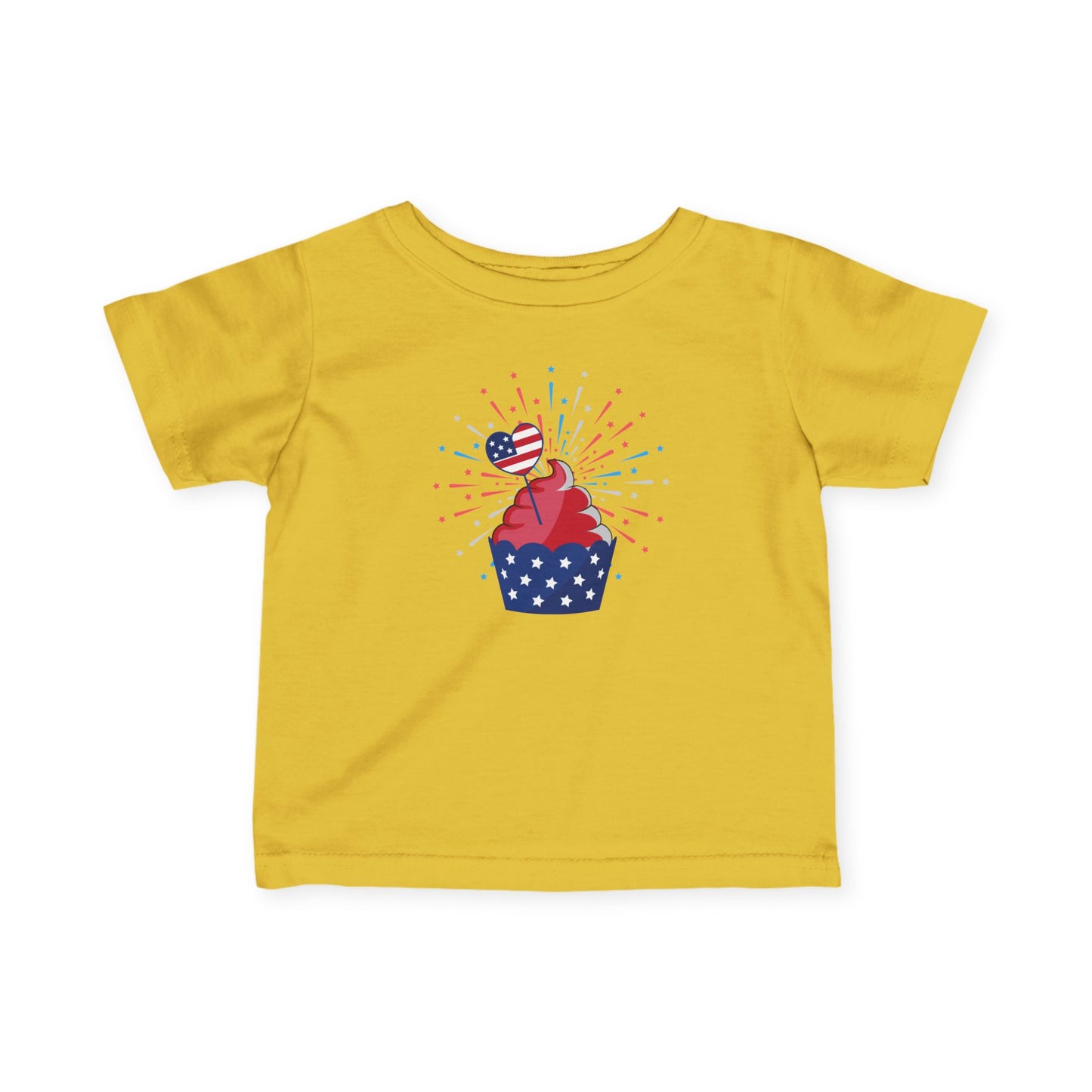 Patriotic Infant Tee with Cupcake Design, Baby Independence Day Outfit, 4th of July Celebration Shirt, Cute Toddler Tee, Summer Party [...]