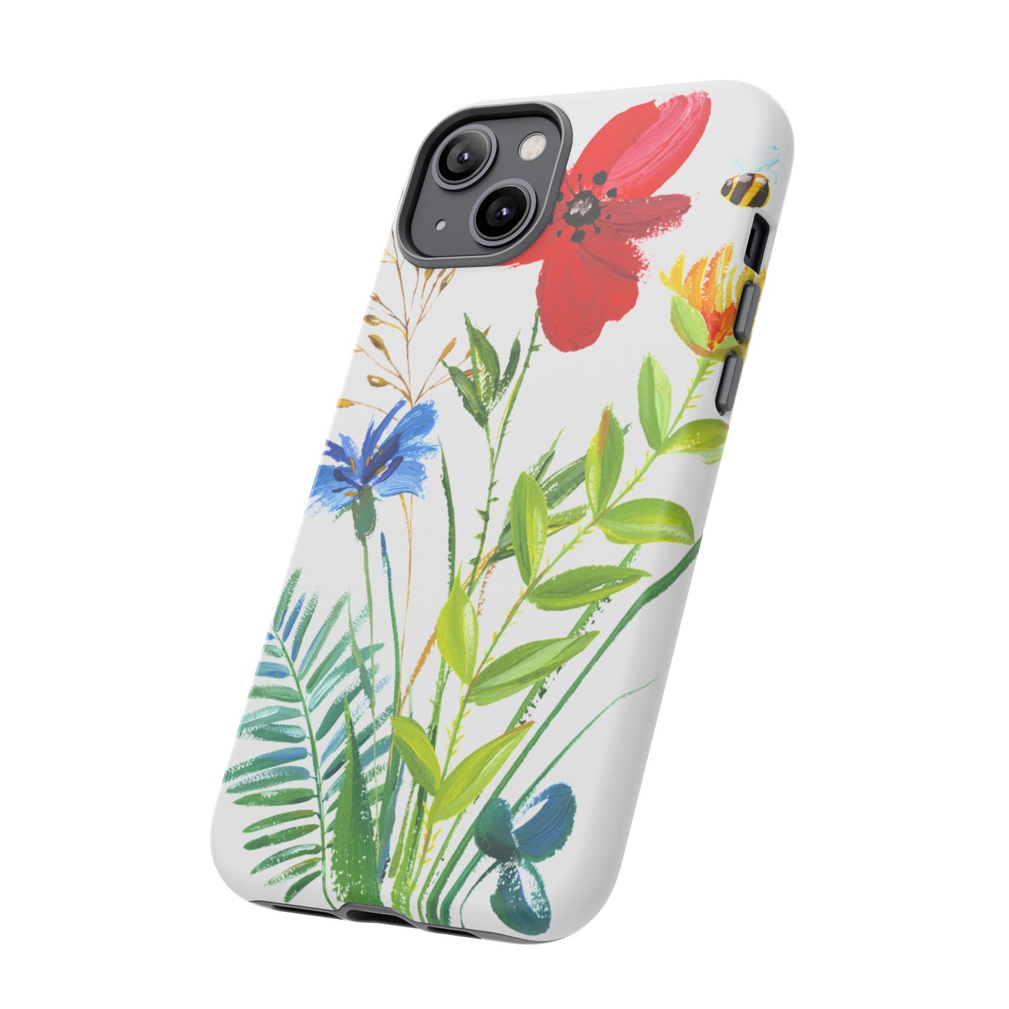 Floral Watercolor Tough Phone Case — Wildflower Bouquet Protective Cover