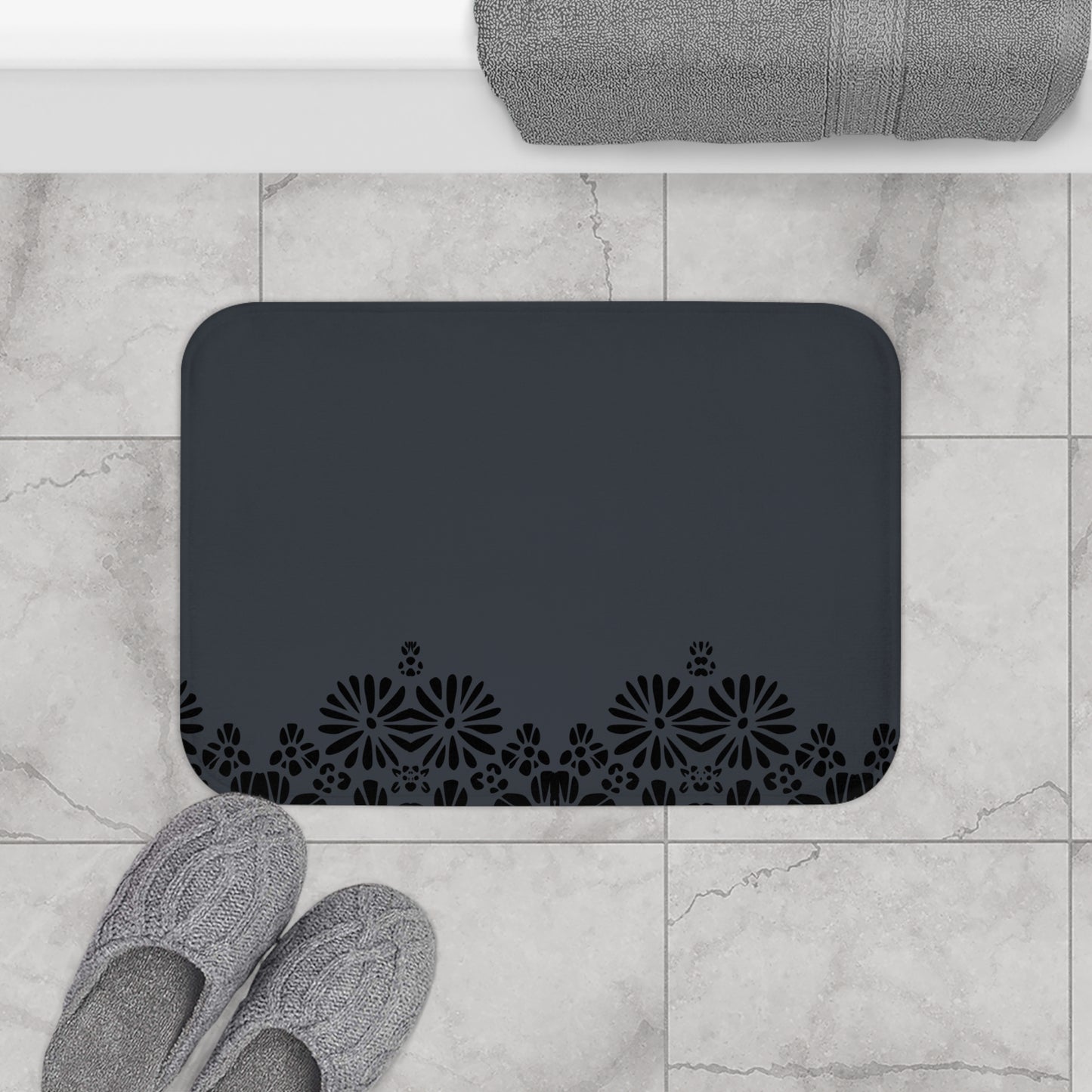 Floral Elegance Bath Mat - Chic Bathroom Decor, Home Spa Essentials, Gift for Her, Modern Design, Cozy Comfort