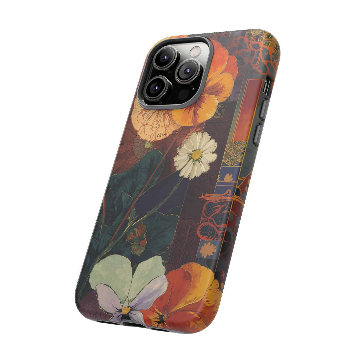 Floral Pansy Tough Phone Case — Vintage Botanical Protection