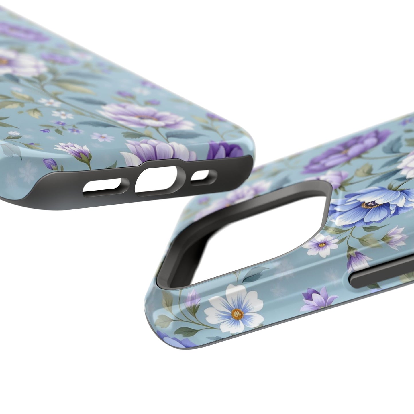 Floral Purple Peony Phone Case — Magnetic Impact‑Resistant Protective Cover