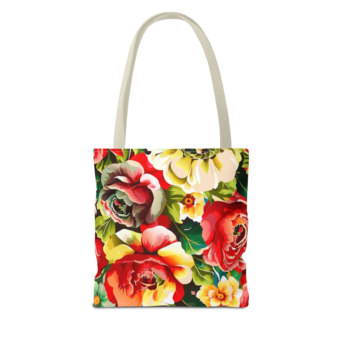Floral Print Tote Bag - Colorful Reusable Shopping Bag Picnic Essential