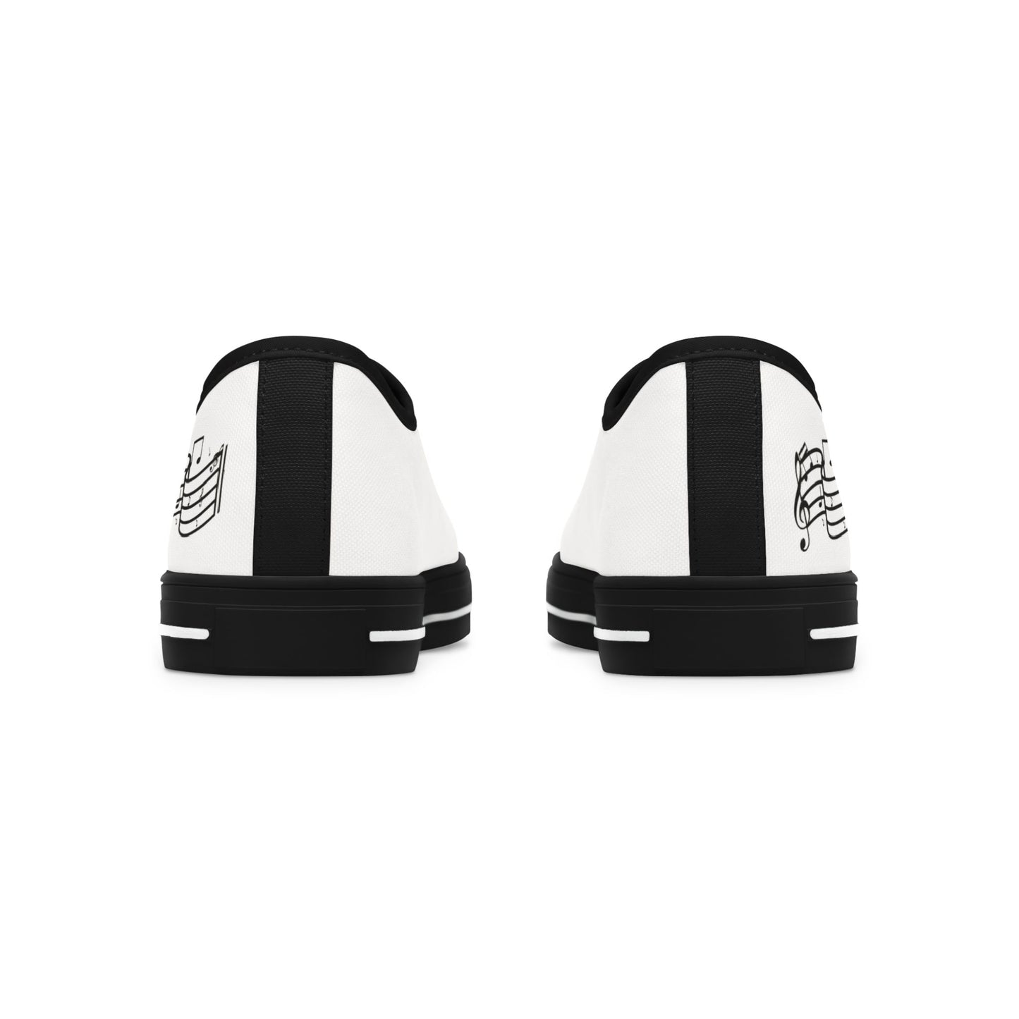 White Low Top Sneakers — Classic Women's Canvas Casual Shoes