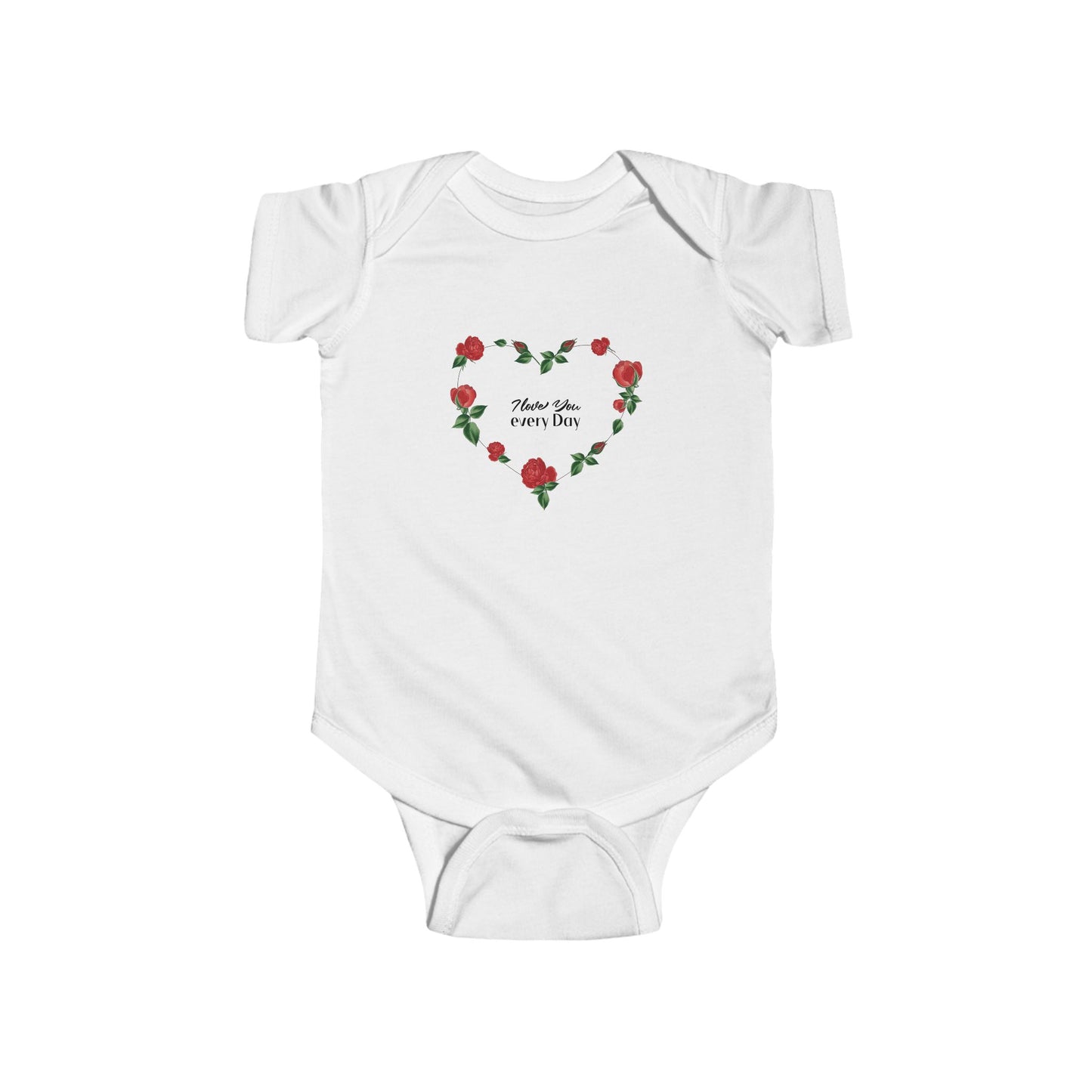 Infant Bodysuit - 'Mom Like Your Dad' Rose Heart Baby Onesie