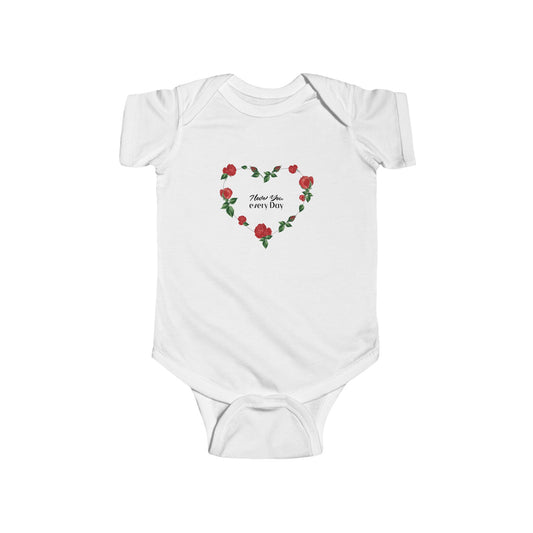 Infant Bodysuit - 'Mom Like Your Dad' Rose Heart Baby Onesie