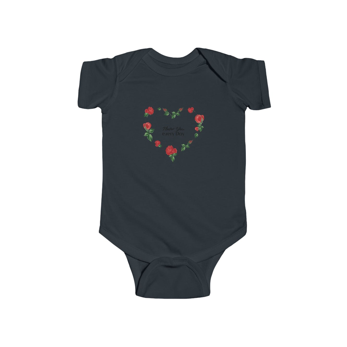 Infant Bodysuit - 'Mom Like Your Dad' Rose Heart Baby Onesie