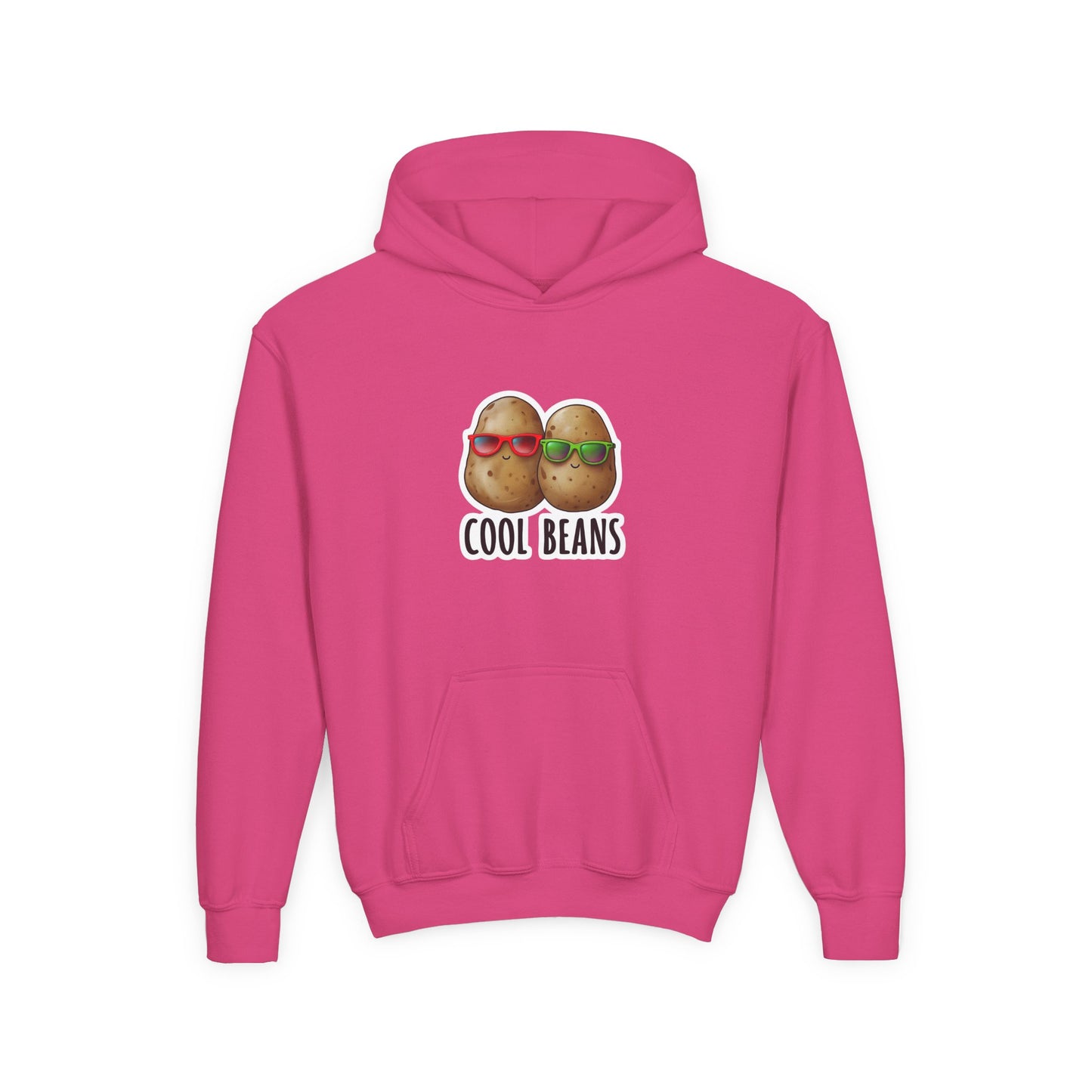 Youth 'Cool Beans' Hoodie – Cute Kids Graphic Sweatshirt with Sunglasses Potato Design
