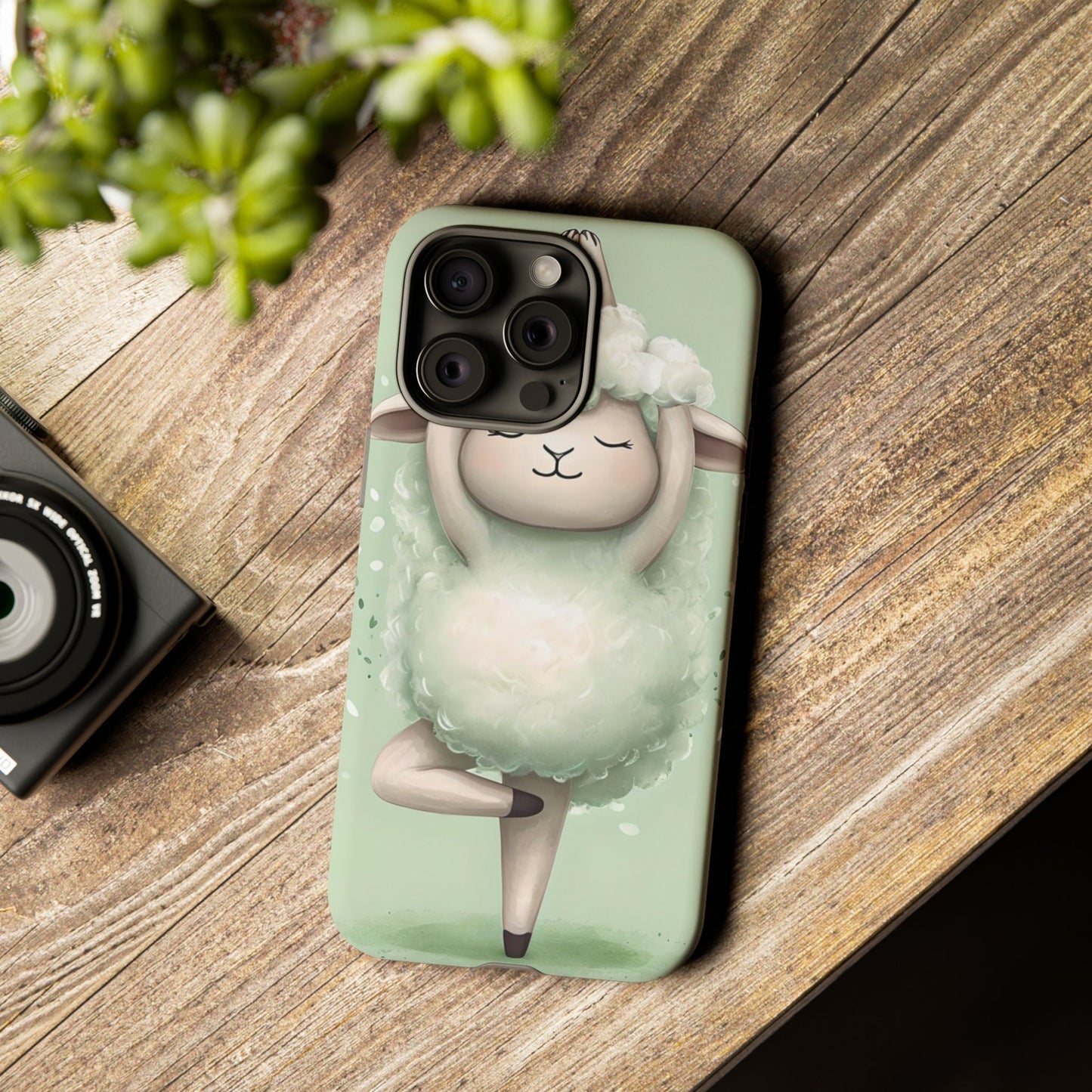 Cute Yoga Sheep Phone Case — Pastel Lamb Ballerina Protective Cover