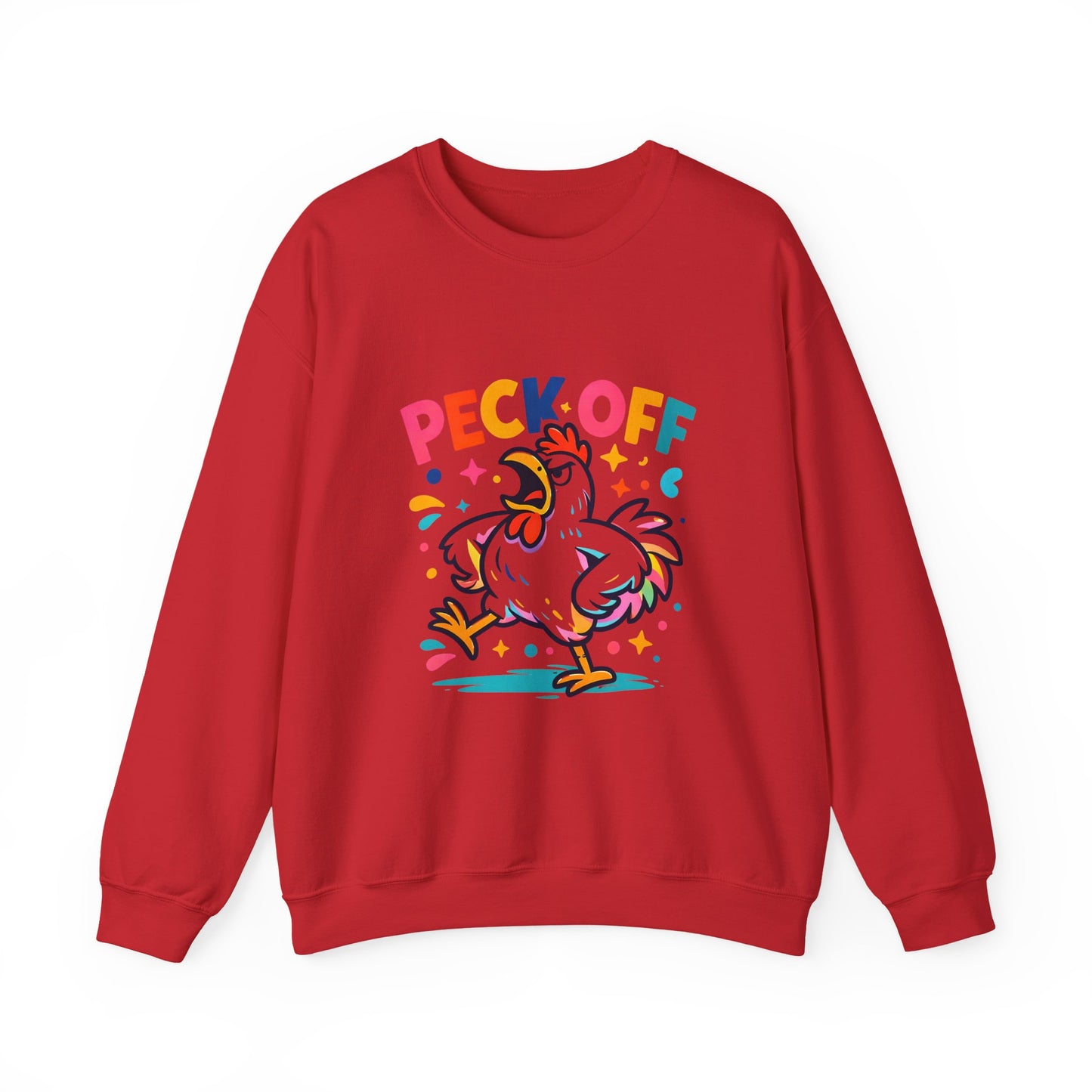Peck Off Crewneck Sweatshirt – Funny Chicken Graphic Pullover