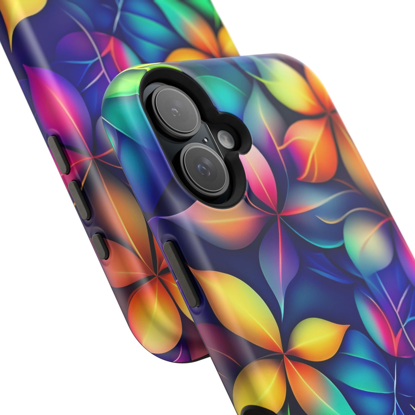 Floral Prism Magnetic Impact-Resistant Phone Case — Colorful Gradient Petal Design