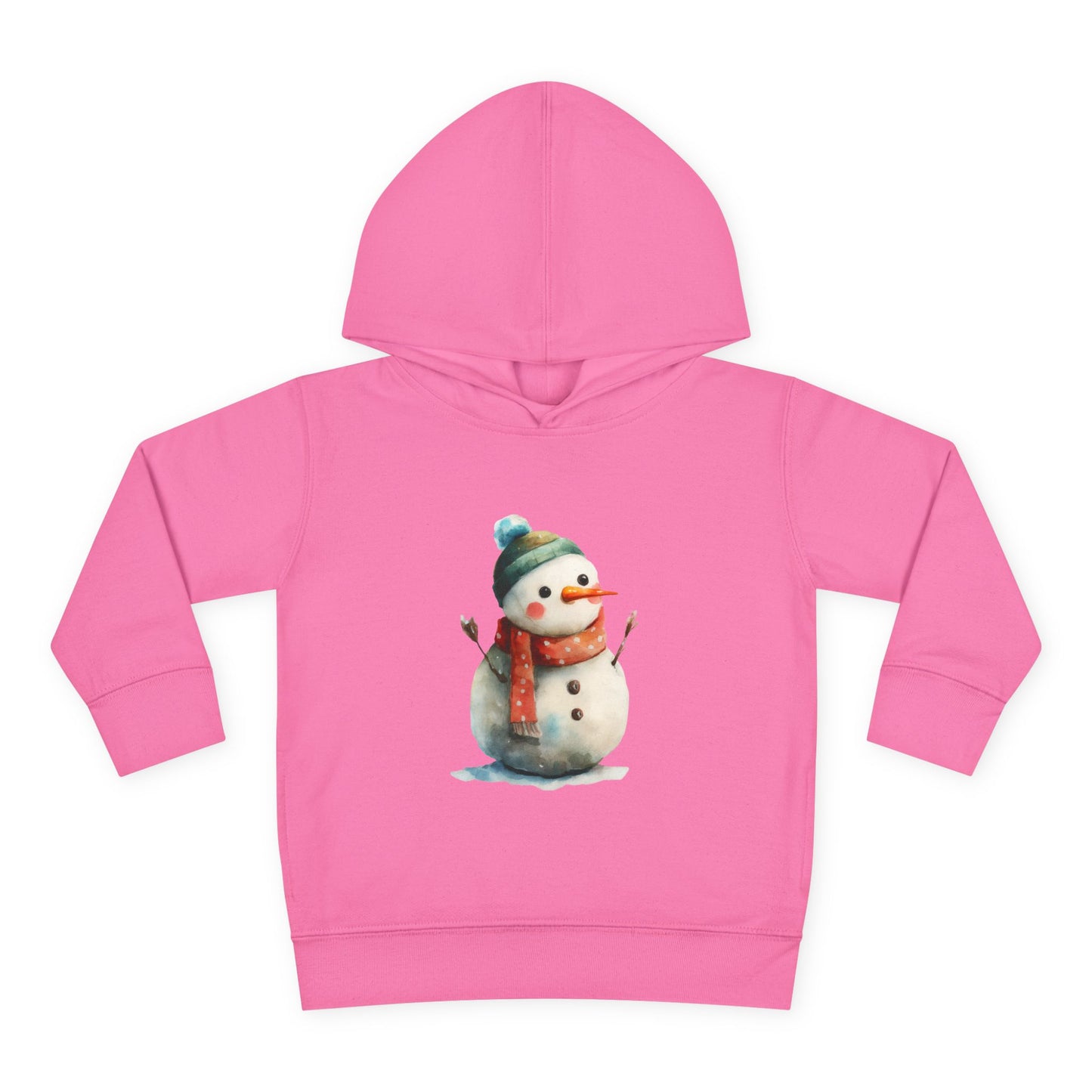 Cozy Snowman Toddler Pullover Fleece Hoodie - Winter Apparel, Cute Gift for Kids, Holiday Wear, Soft Hoodie for Toddlers, Christmas Outfit
