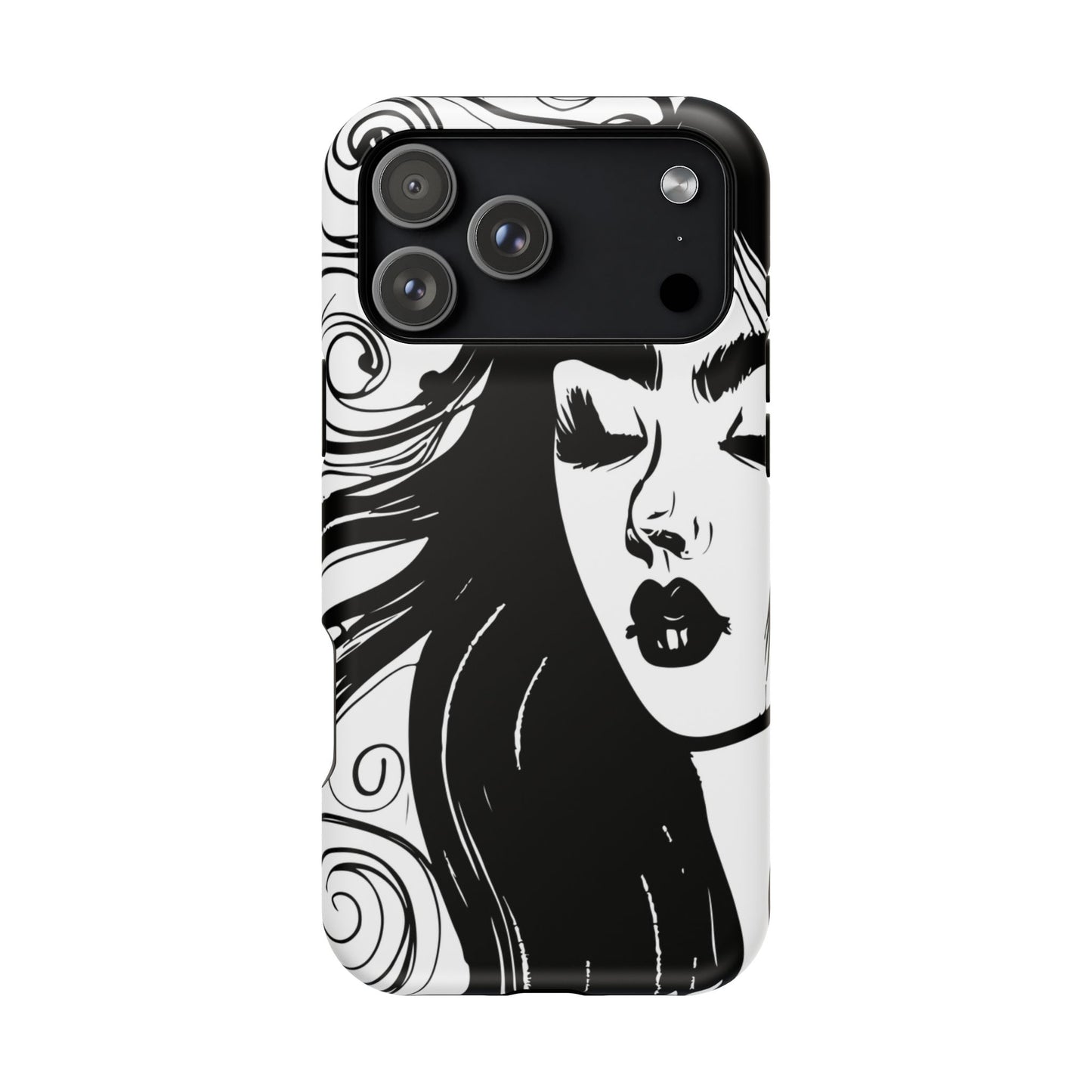 Artistic Black & White Portrait Phone Case — Magnetic Impact-Resistant