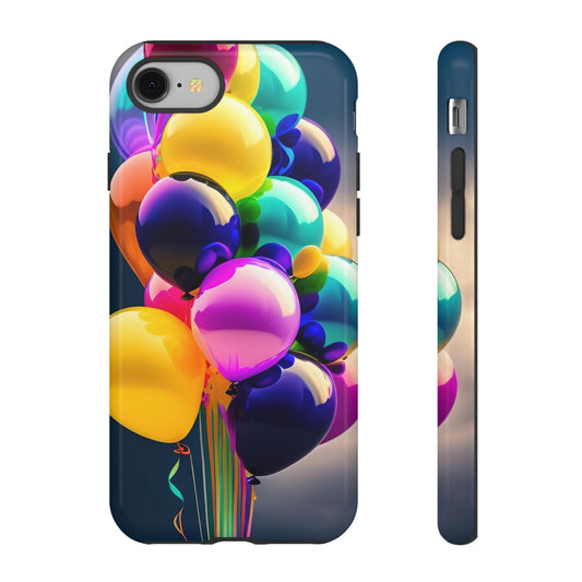 Colorful Balloon Tough Phone Case — Vibrant Party Balloons Protective Cover