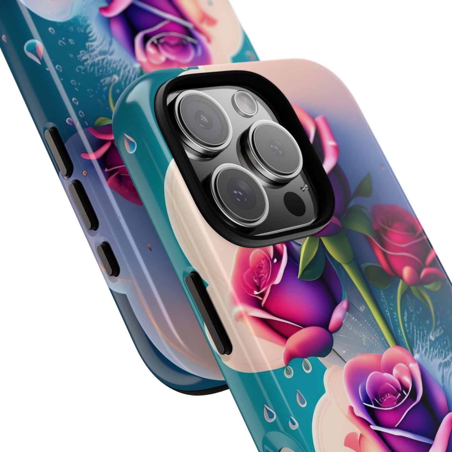 Floral Dream Tough Phone Case — Rose Bouquet Clouds Design