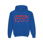 Youth Hoodie — Cute Red Heart Pattern Kids Sweatshirt (Valentine’s Day)
