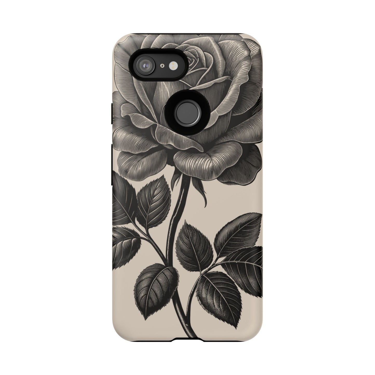 Black Rose Phone Case, Tough Cases with Floral Design, Elegant Tech Accessory, Gift for Flower Lovers, Stylish Protection