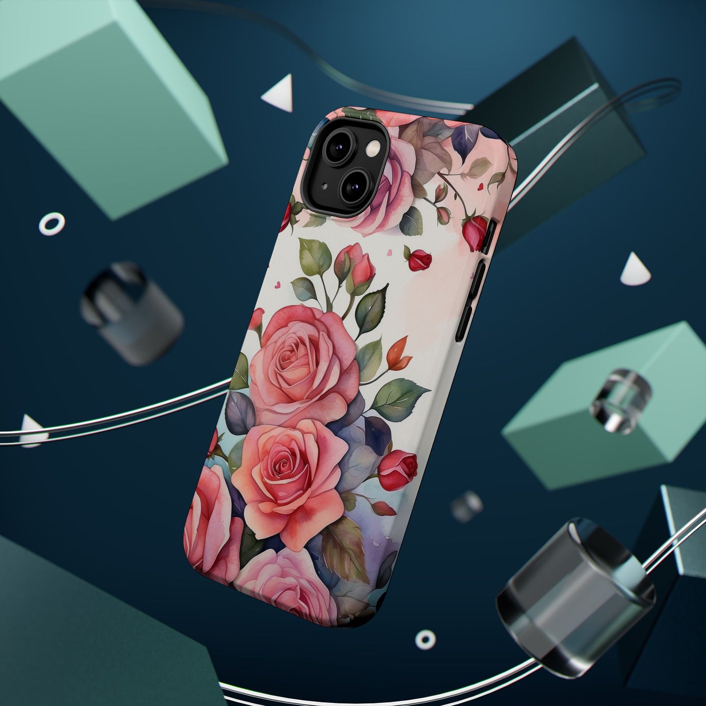 Floral Rose Magnetic Phone Case — Impact-Resistant Protective Cover