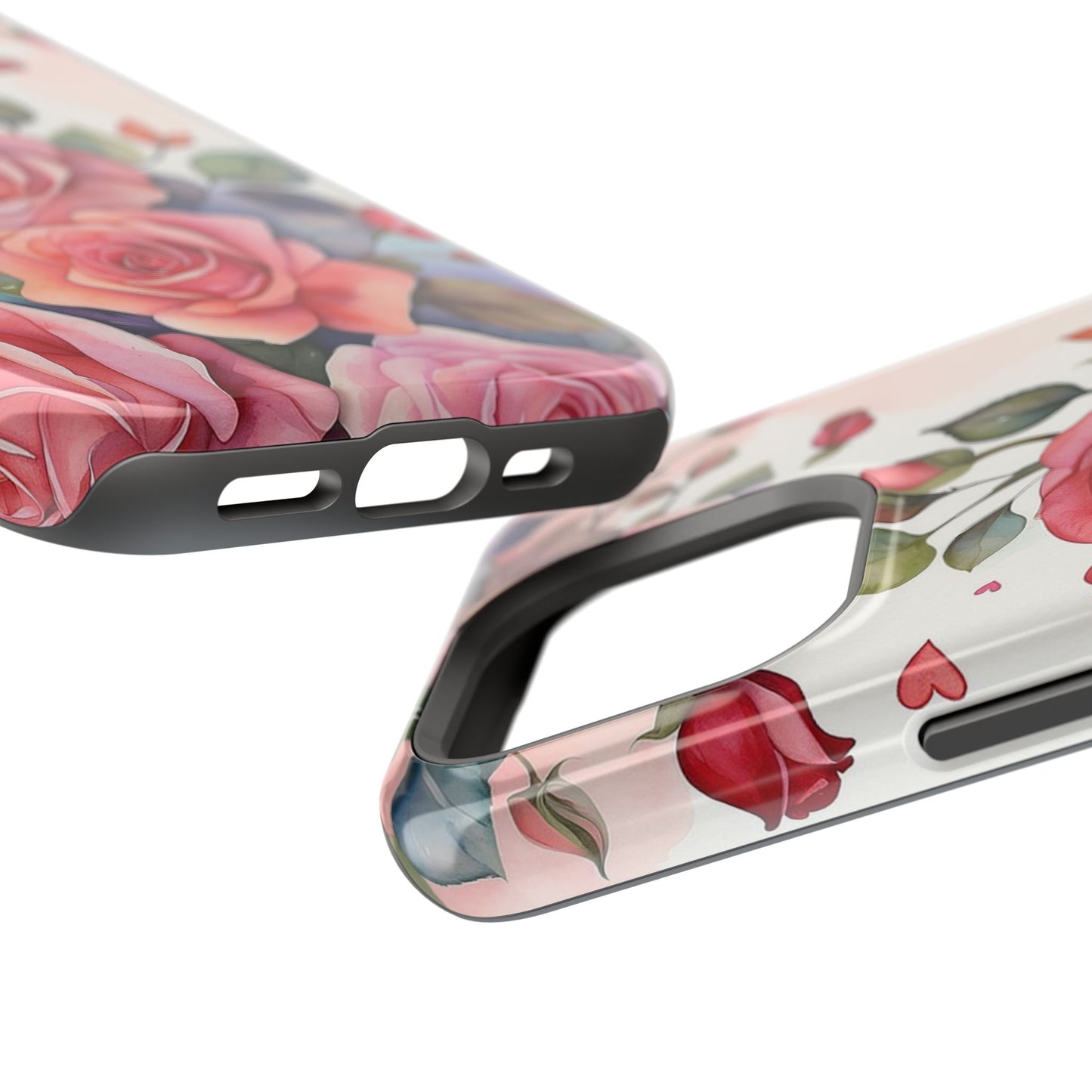 Floral Rose Magnetic Phone Case — Impact-Resistant Protective Cover