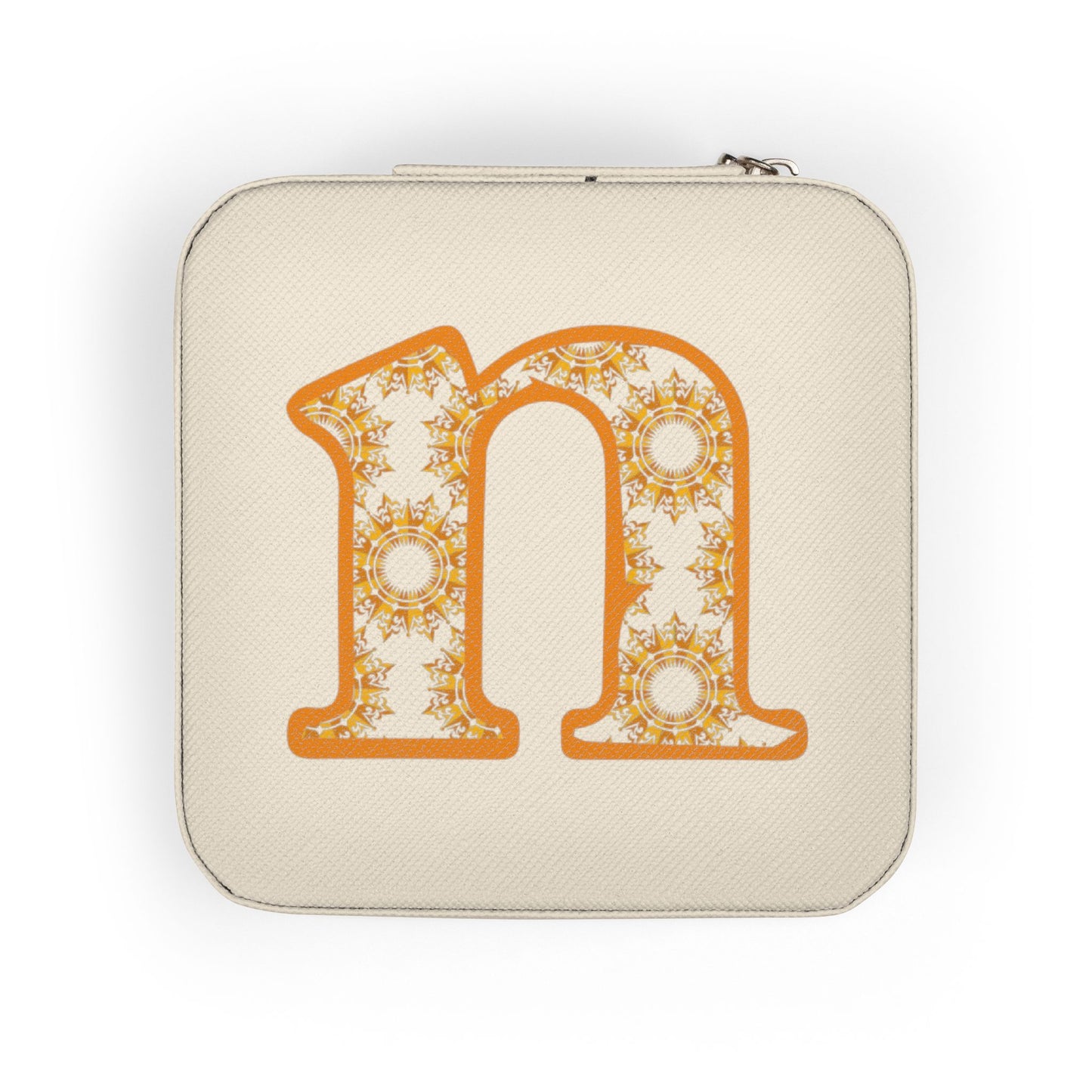 Monogram 'n' Compact Jewelry Travel Case – Small Pink Organizer with Ring Slots & Compartments