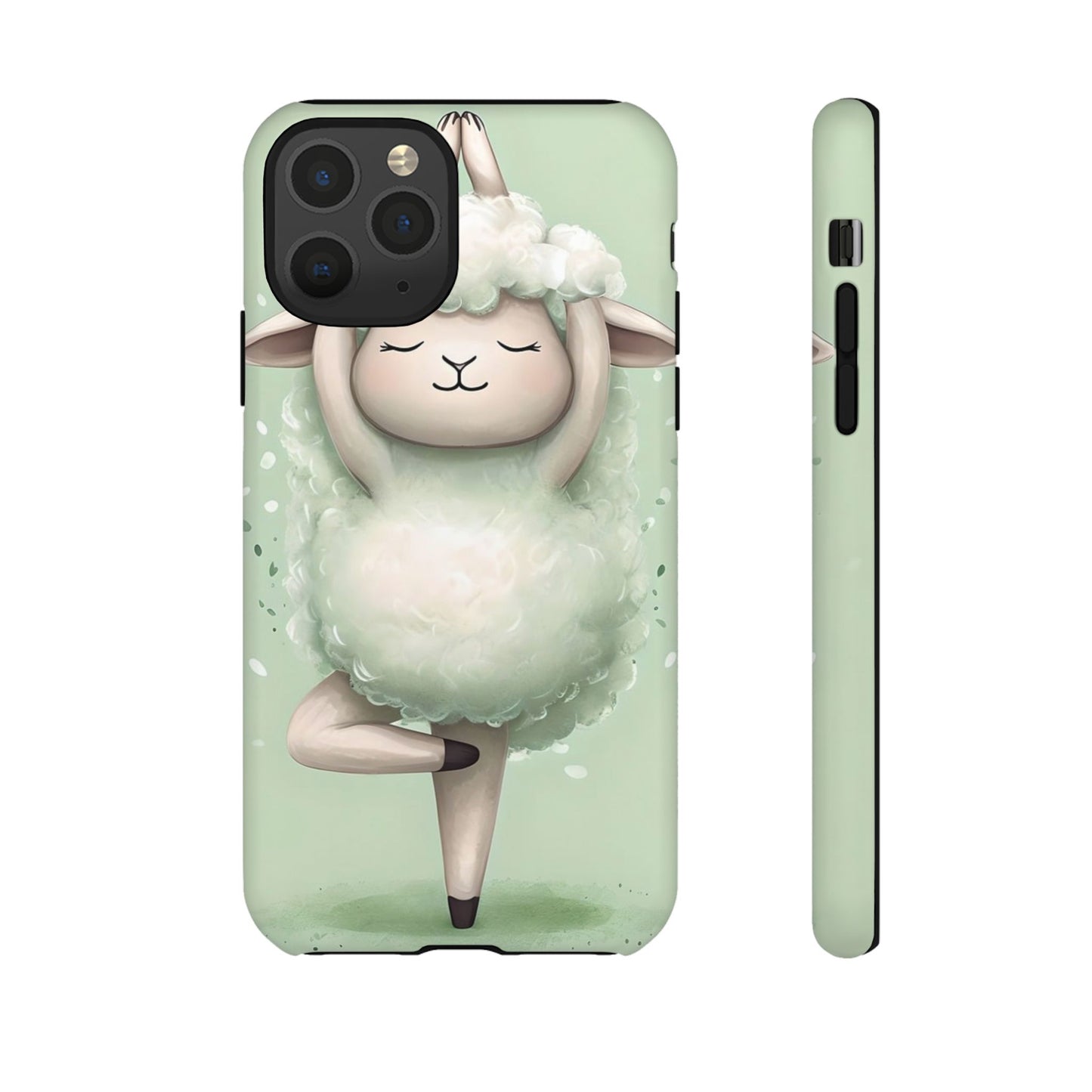 Cute Yoga Sheep Phone Case — Pastel Lamb Ballerina Protective Cover