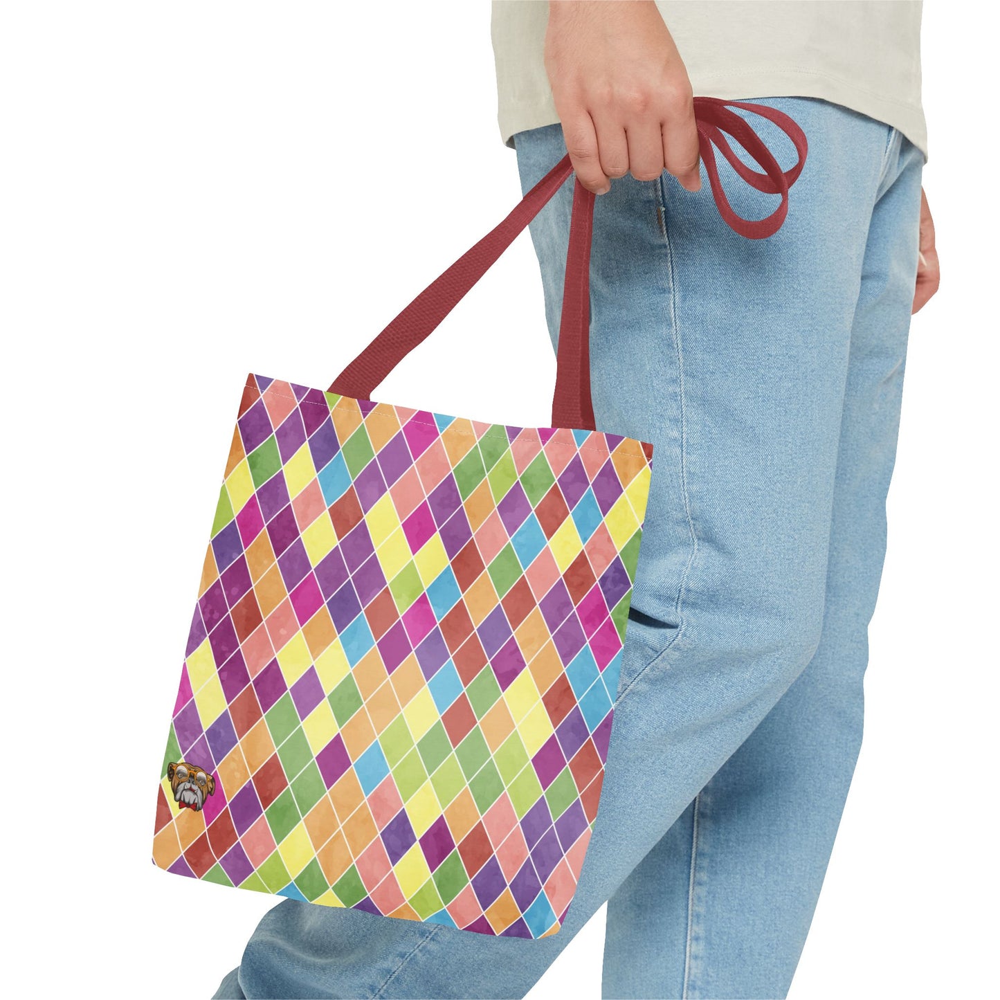 Colorful Geometric Tote Bag, Funky Shoulder Bag, Eco-Friendly Shopping Tote, Stylish Beach Bag, Art-Inspired Everyday Bag