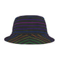 Neon Stripe Bucket Hat — Rainbow Lines Pattern AOP