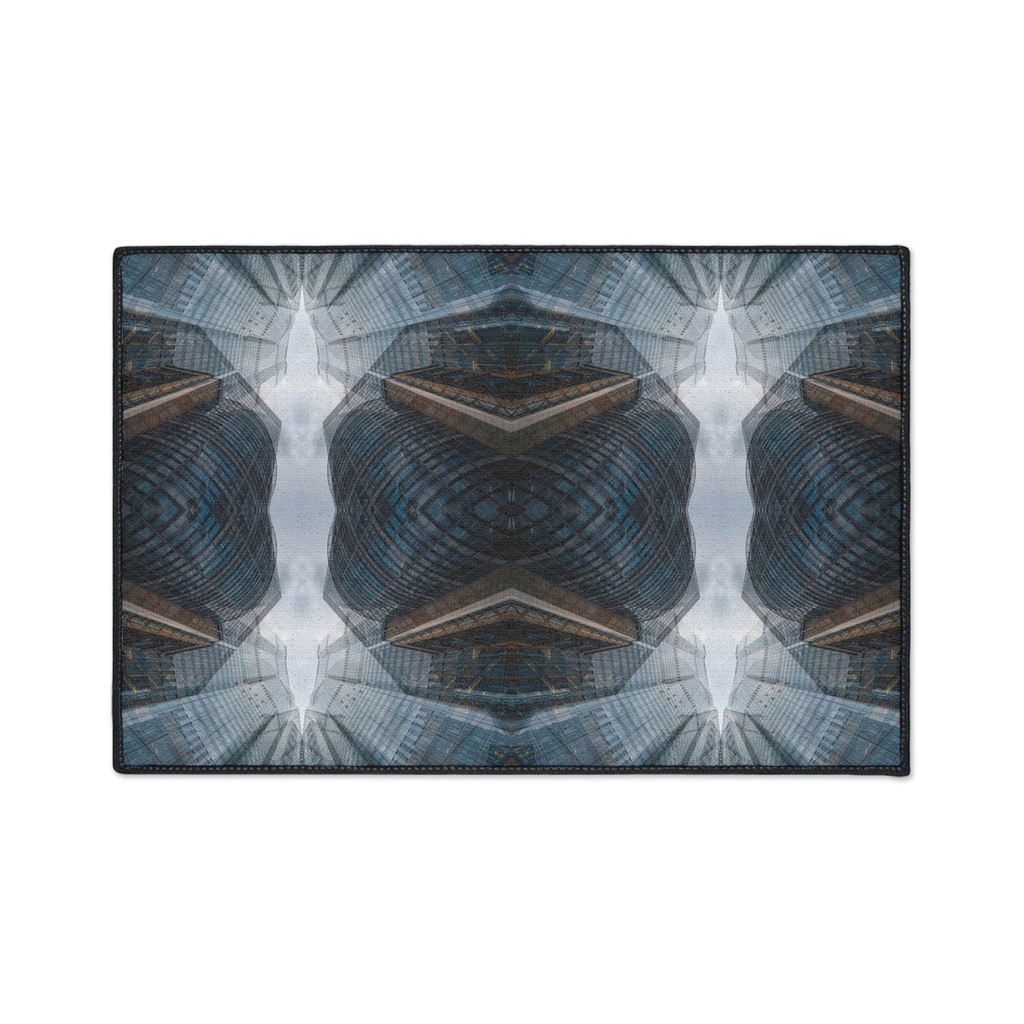 Industrial Kaleidoscope Heavy-Duty Floor Mat — Geometric Urban Entry Rug