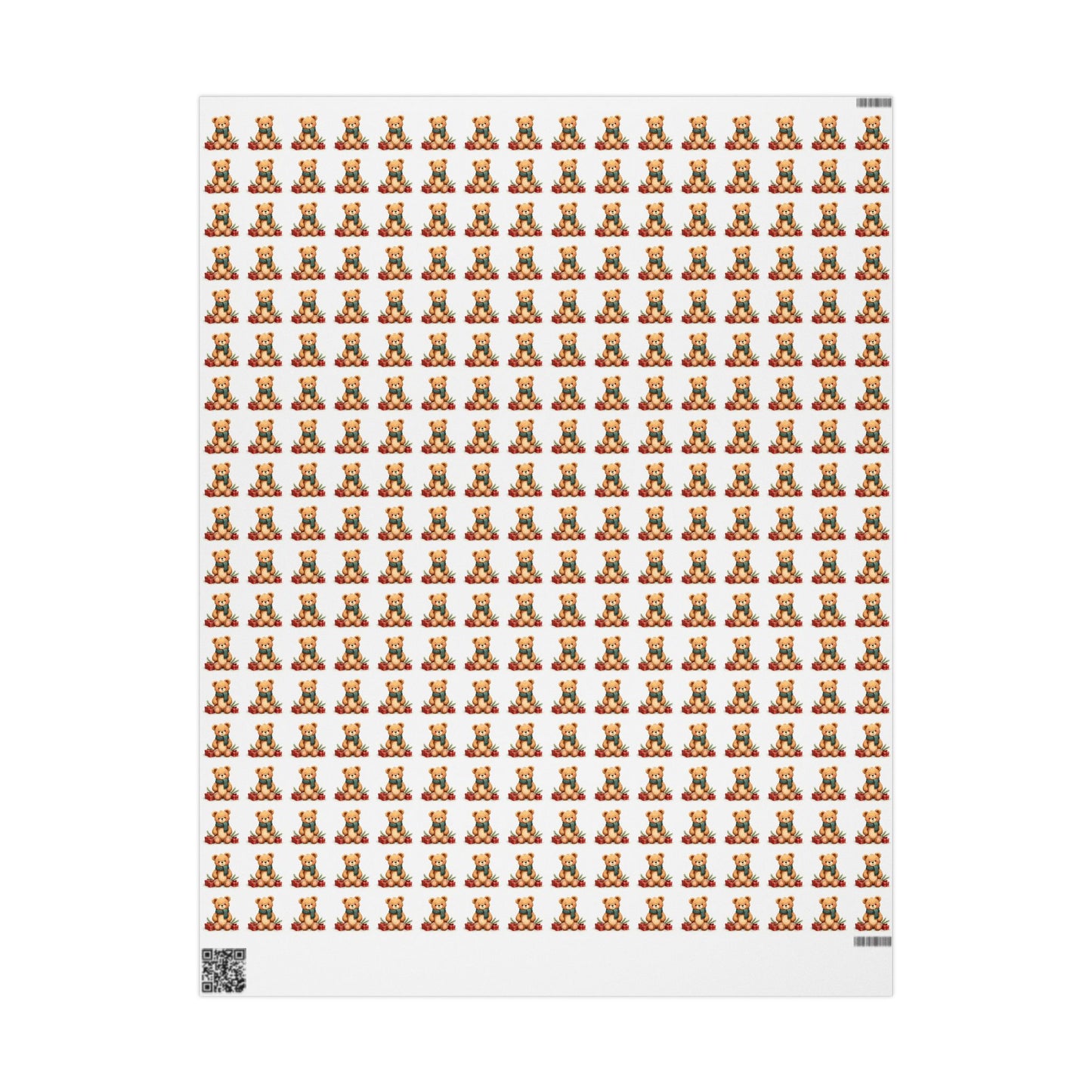 Christmas Teddy Bear Wrapping Paper Roll — Cute Holiday Gift Wrap