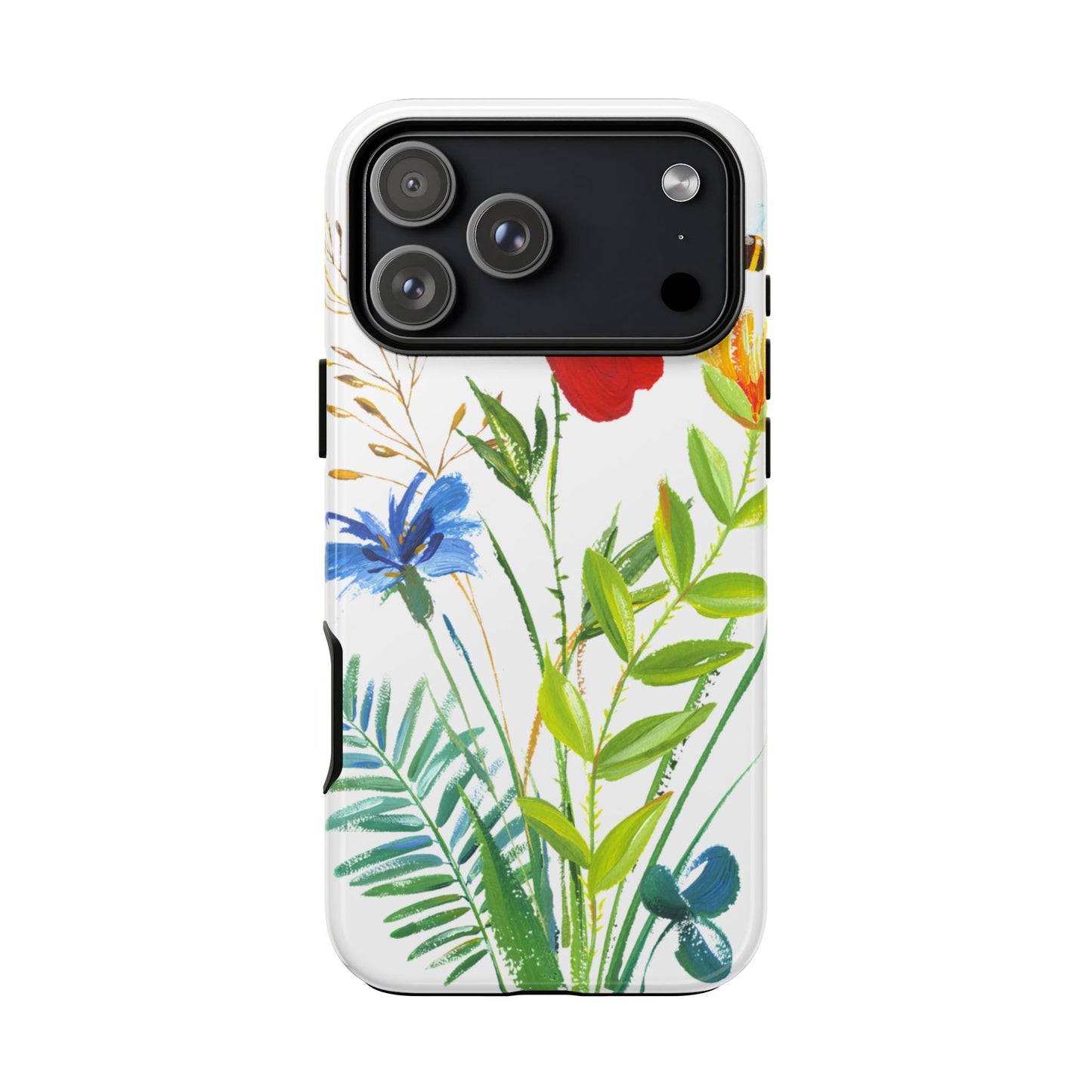 Floral Watercolor Tough Phone Case — Wildflower Bouquet Protective Cover