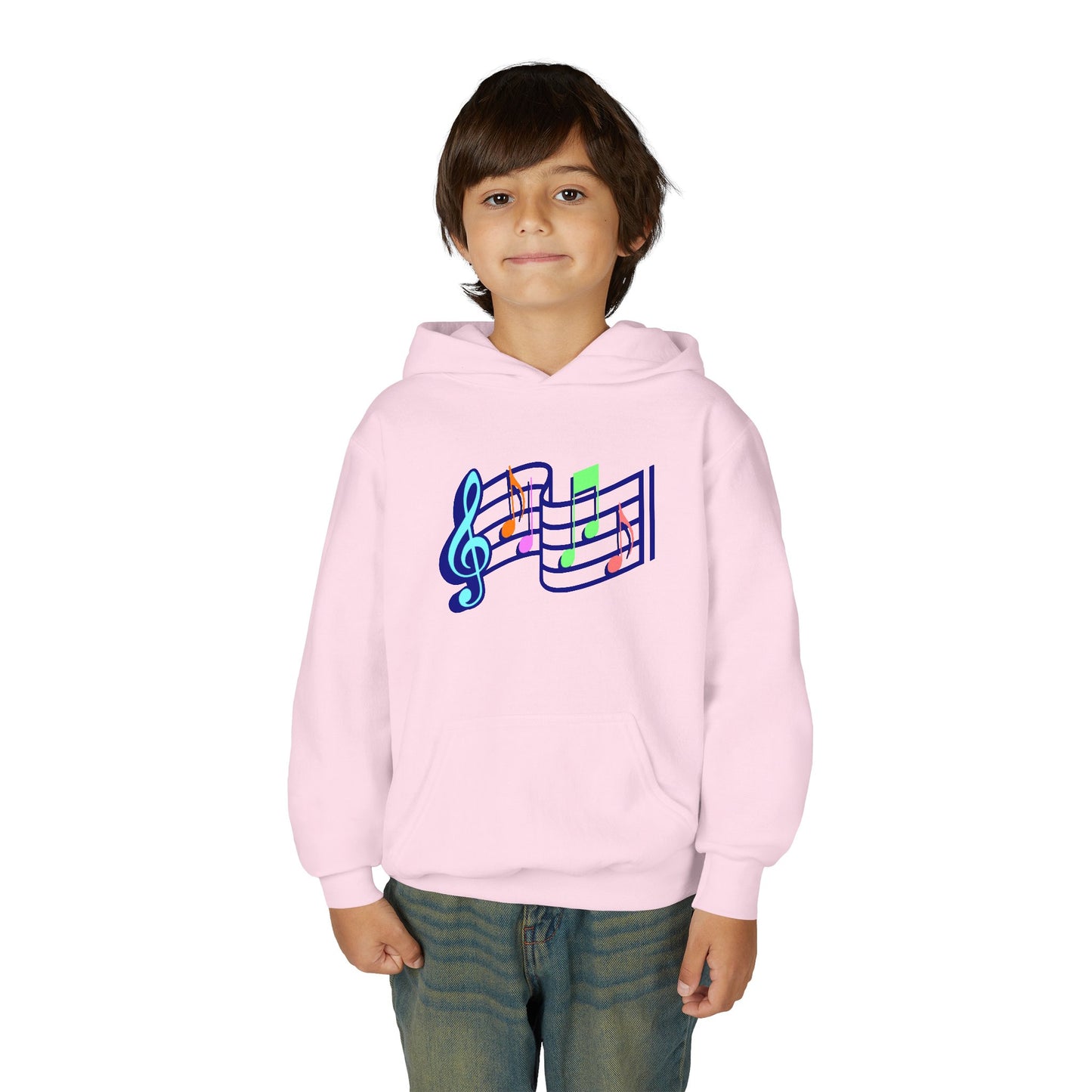 Kids Music Notes Hoodie — Colorful Treble Clef & Sheet Music Sweatshirt