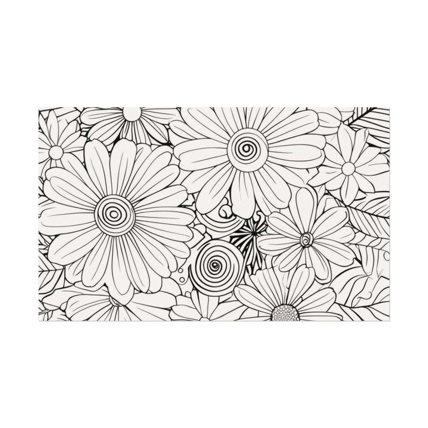 COLOR IT YOURSELF Floral Line Art Poster — Textured Matte Print