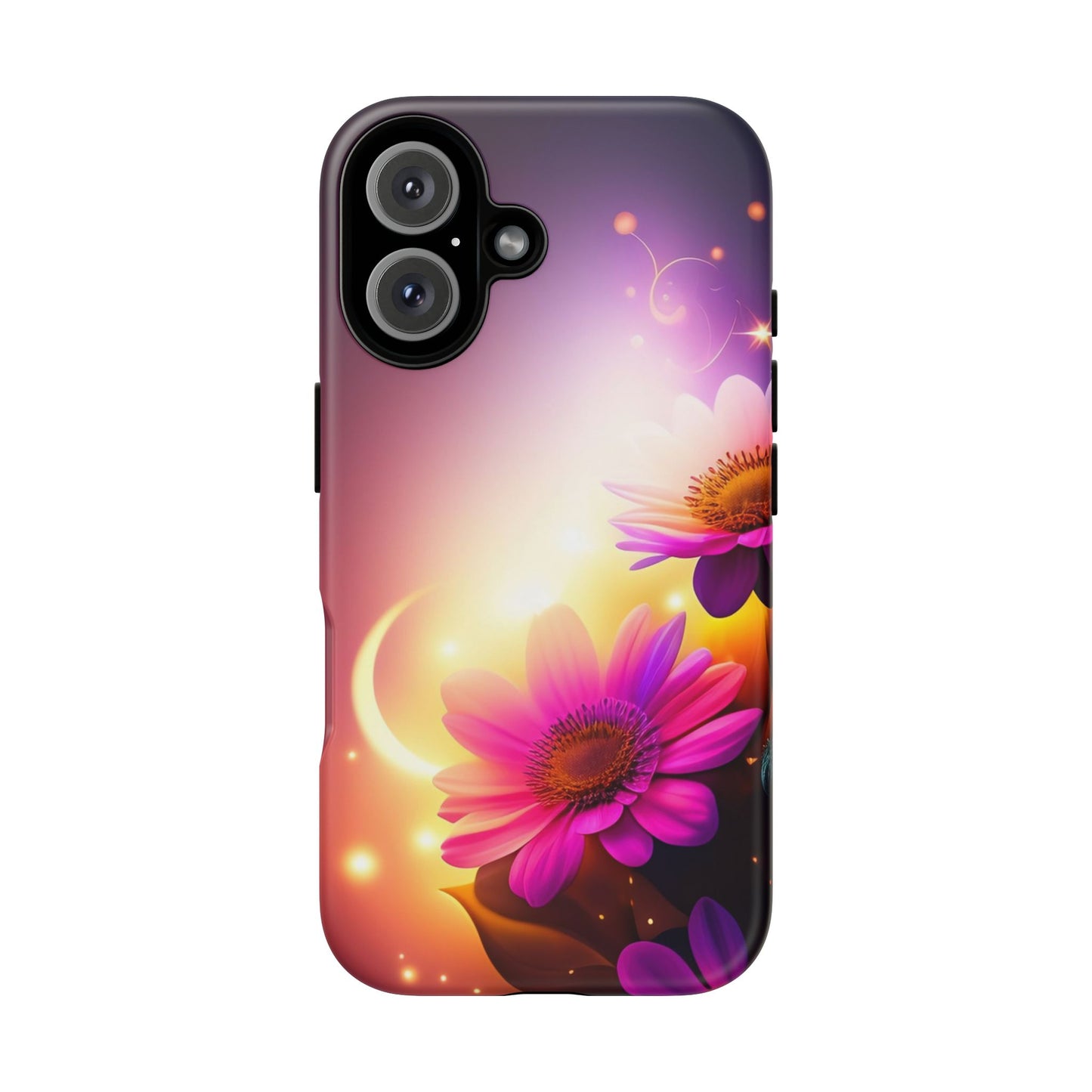Floral Moonlight Phone Case – Purple Daisy Protective Cover