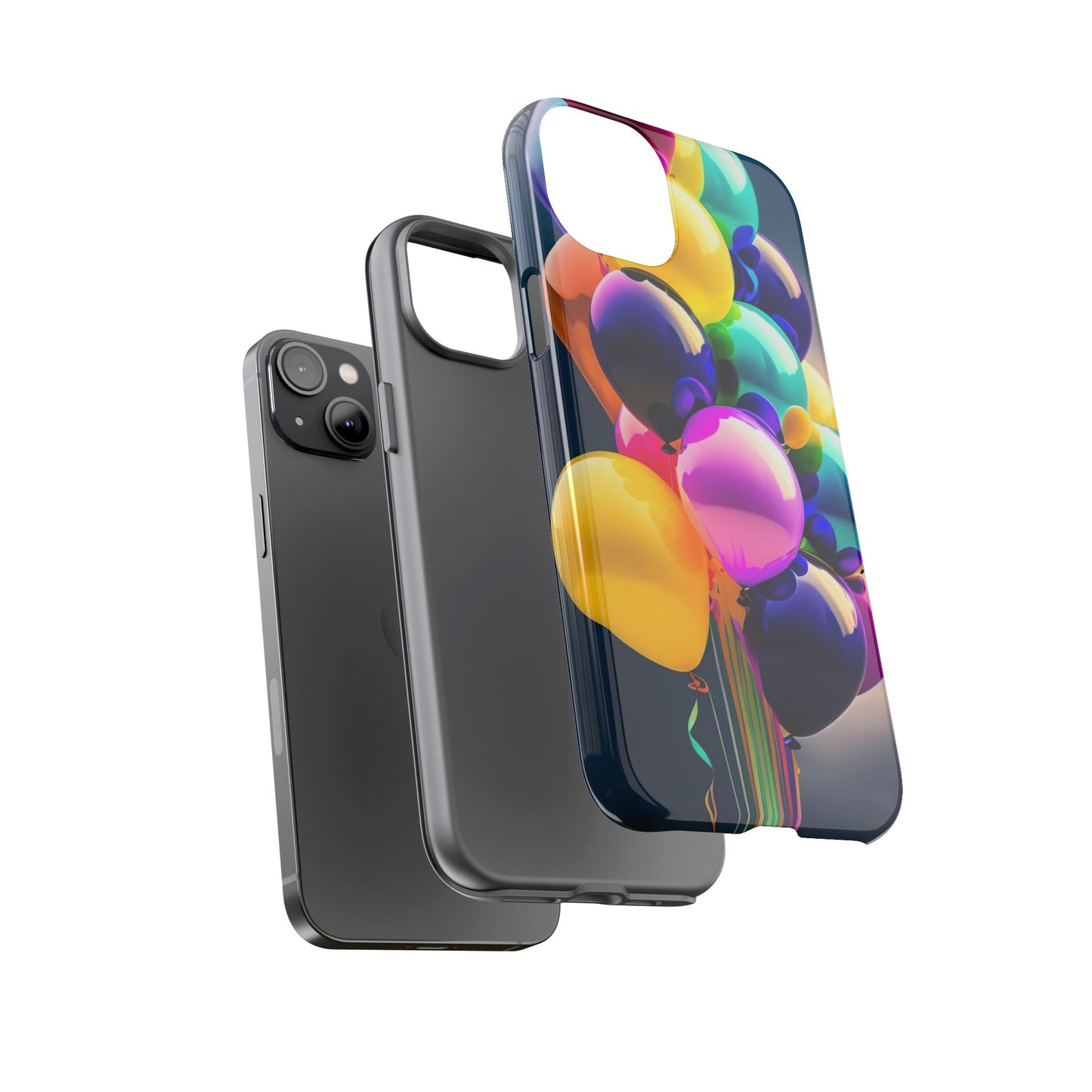 Colorful Balloon Tough Phone Case — Vibrant Party Balloons Protective Cover