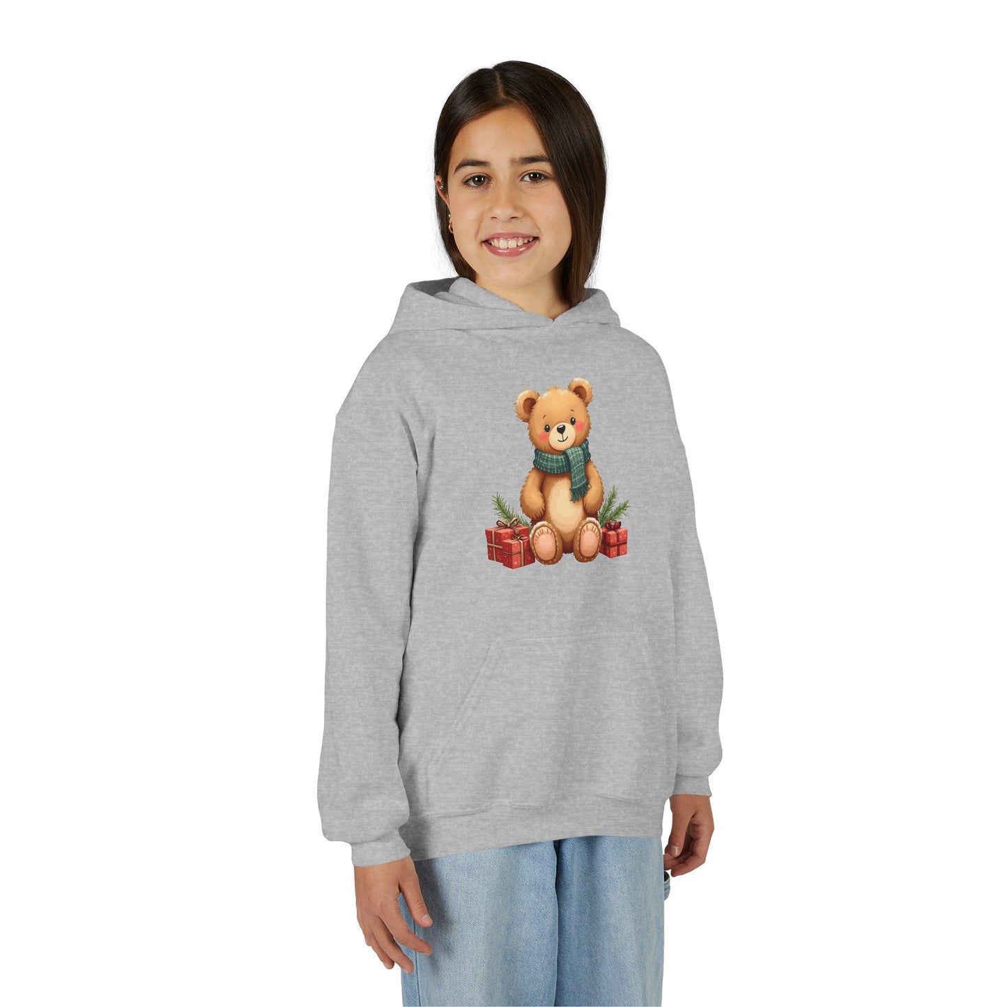 Kids Holiday Teddy Bear Hoodie – Cute Christmas Gift Sweatshirt