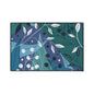 Botanical Blue Heavy-Duty Floor Mat — Durable Floral Entrance Rug